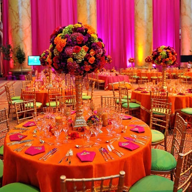 vibrant indian table setting